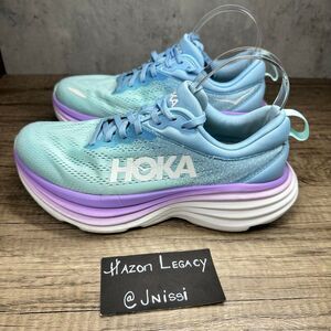Hoka~Women's~Bondi 8 Teal/ Purple Running shoes~Size 7.5 D(Wide)